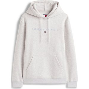 Tommy Jeans - Sweatshirt - Lichtgrijs/Wolwit - Capuchon met Trekkoord