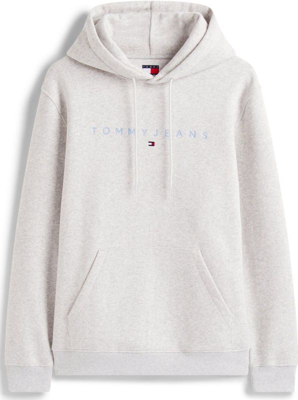 Tommy Jeans - Sweatshirt - Lichtgrijs/Wolwit - Capuchon met Trekkoord