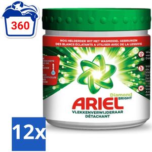Ariel Diamond Bright - Vlekverwijderaar Poeder - Witte Was - 30 Wasbeurten - Voordeelverpakking - 12 stuks