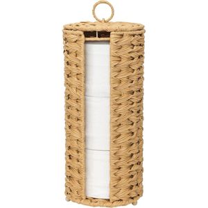 Vrijstaande toiletpapieropslag - Waterdichte toiletpapieropbergorganizer voor badkamer - Decoratieve rieten houderkast voor toiletpapieropslag Toiletrolhouder