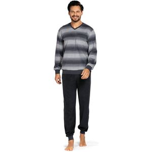 Comte - Badstof heren pyjama - Winter - Graphiet gestreept- Maat M