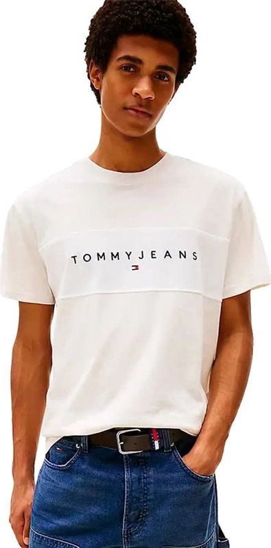 Tommy Jeans - T-shirt - Katoen - Ronde Hals - Logo Borduursel