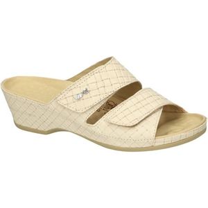 Vital - 24542 - Gezondheidsslippers - Crème - Comfortabele Sleehak met Klittenbandsluiting