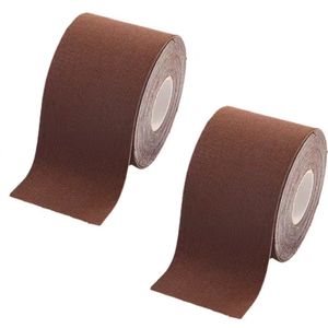 Boobtape - Borst tape - Bra tape - BH tape - 5 Meter - Bruin - 2 rollen - Handige tape om jouw borsten op hun plek te houden - Jurktape - van CHPN