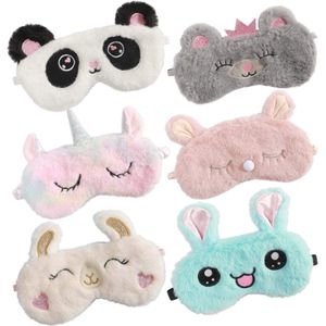 Schattige Dieren Slaapmaskers - 6 Delige Set Eenhoorn, Haas en Panda voor Vrouwen, Meisjes en Kinderen