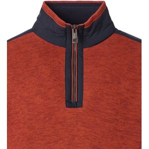 Casa Moda - Half-Zip Sweater - Oranje - Effen - Lange Mouw - 100% Katoen