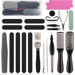 23 delig voetverzorging set-Professionele Pedicure Tool Set - pedicure en of manicure set - eeltverwijderaar - voetvijl - eeltvijl-Reizen Voetverzorging voor Thuis en Salo