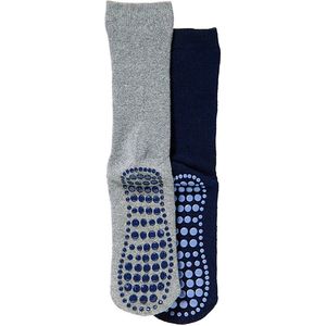 iN ControL 2pack THERMO socks met ANTISLIP grey/navy 27/30