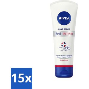 NIVEA - Handcrème - 3-in-1 Herstel - Verlicht - Herstelt - Beschermt - 100 ml - Bulkverpakking - 15 stuks