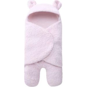 IL BAMBINI - Zachte fleece teddy beer inbaker doek - slaapzak - newborn - Lichtroze