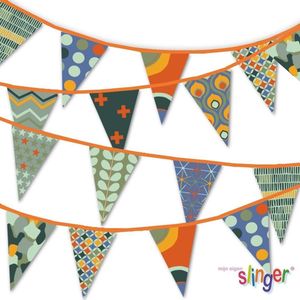 Mijn Eigen Slinger® | Stoffen Slinger | Stoffen vlaggen | Vlaggenlijn Stof | Feestslinger | Verjaardag Slinger |  XXL CELEBRATE (11 mtr lang , 22 vlaggen)