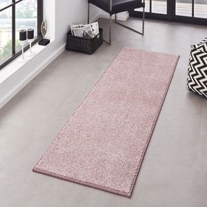 Flycarpets Pure Loper / Vloerkleed Roze - Laagpolig Tapijtloper - 80x300 cm