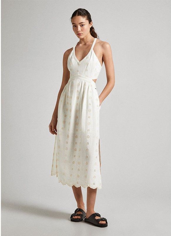 Pepe Jeans Gisela Mouwloze Jurk Beige L Vrouw