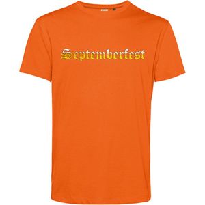 T-shirt Septemberfest bier | Oktoberfest dames heren | Lederhosen man | Foute party | Oranje | maat 3XL