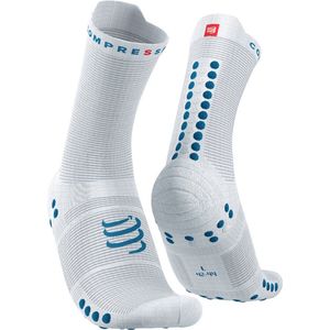 Pro Racing Socks v4.0 Run High - White/Fjord Blue