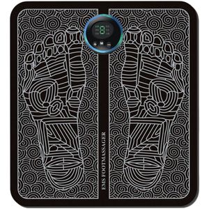 EMS Voetmassagemat - 6 Massagestanden, 9 Intensiteitsniveaus - Draadloze Voetmassager voor Thuis en Kantoor met Oplader - Verlichting bij Vermoeide Voeten, Spierontspanning en Verbeterde Doorbloeding