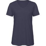 B&C Triblend - Dames-T-shirt - V-hals - Gecertificeerd STANDARD 100 - Comfortabel en Duurzaam