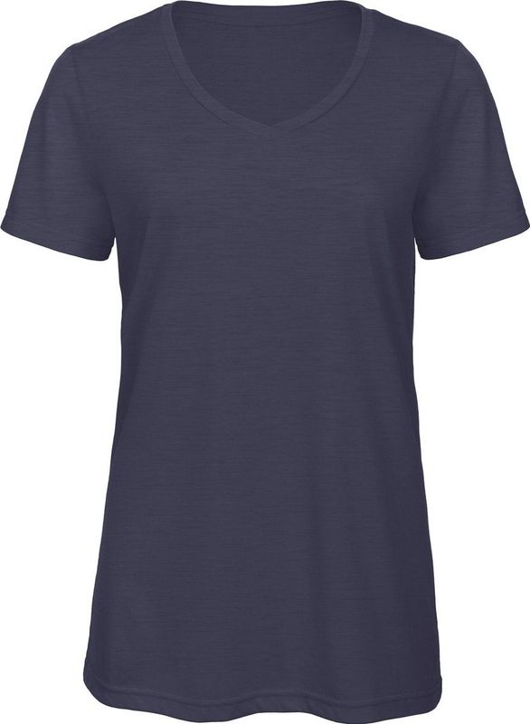 B&C Triblend - Dames-T-shirt - V-hals - Gecertificeerd STANDARD 100 - Comfortabel en Duurzaam