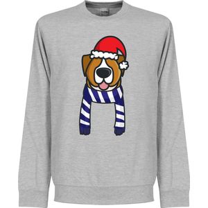 Christmas Dog Scarf Supporter Kersttrui - Blauw/Wit - XL