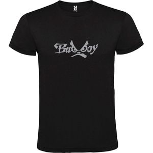 Zwart  T shirt met  ""Bad Boys"" print Zilver size XXL