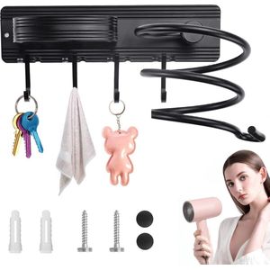 Föhn houder universele haardroger houder aluminium stijltang / föhn houder barbershop haardrogerhouder wandhouder haardroger houder met boren stijltang voor badkamer