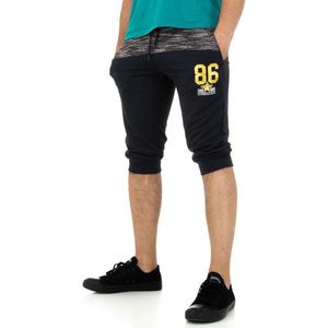 Heren korte broek donkerblauw grijs S