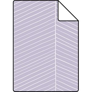 Proefstaal ESTAhome behang visgraat-motief lila paars - 26,5 x 21 cm - 139451-S
