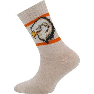 Ewers Sok - Beige/Zandkleur & Zeearend - Ribpatroon - Oranje Strepen - Elastisch-39/42