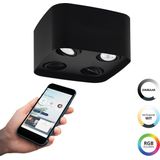 EGLO connect.z Caminales-Z Smart Plafondlamp - GU10 - 24 cm - Zwart - Instelbaar RGB & wit licht - Dimbaar - Zigbee