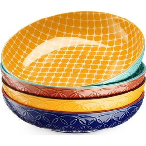 Grote slakommen - set van 4 - voor pasta salade - 85 inch - porselein - woondecoratie