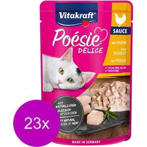 Vitakraft Poesie Deli Sauce Pouch 85 g - Kattenvoer - 23 x Kip