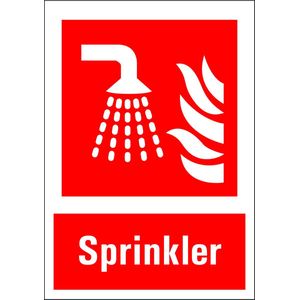 Sprinkler sticker met tekst 148 x 210 mm