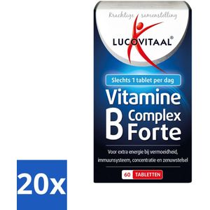 20 x Lucovitaal - Vitaminen - Vitamine B Complex Forte - 60 Tabletten - Vitamine B Complex - Energie - Vermoeidheid - Zenuwstelsel - Immuunsysteem