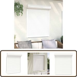 vidaXL Aluminium Rolluik 100x130 cm - Wit Rolluik - Aluminium Rolluik - Buitendecoratie - Woningverbetering - Zonnebescherming