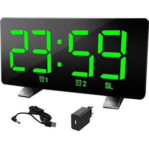 Digitale wekker met groot display, dubbele alarmfunctie en FM-radio