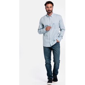 Giordano - Overhemd - Lichtblauw - Katoen - Met Borstzak