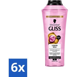 Gliss-Kur - Shampoo - Liquid Silk - Zijdezachte Haarverzorging - 400 ml - Voordeelverpakking - 6 stuks