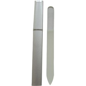 Glazen Nagelvijl Zilver - 1 Stuk - Glasvijl met opbergdoosje - Manicure - oDaani