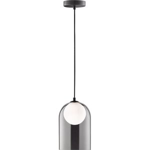 Deco Hanglamp Smoke Glas - Complete set incl. led lamp - Warm wit licht - Zwart