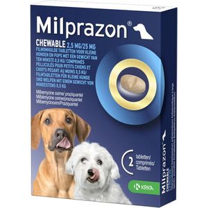 Milprazon Ontworming Kauwtabletten Hond en Puppy 2 stuks