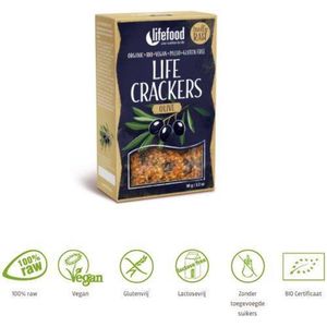 Lifefood Life crackers olijf 90 gram