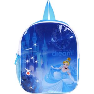 DISNEY PRINCESS Cinderella Kindergarten Backpack/Bagage, klein, blauw, lichtjes