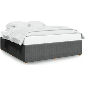 vidaXL - Bedframe - zonder - matras - stof - donkergrijs - 200x200 - cm