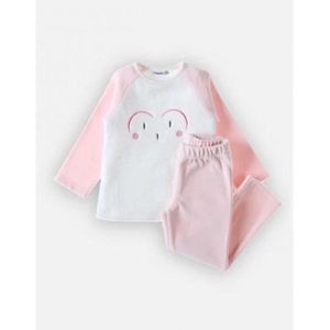 Noukie's - Pyjama -  2delig - Velour - Meisje - Roze - Uiltje - 4 jaar 104