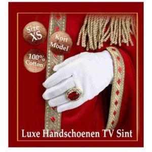 Witte Handschoenen Luxe TV Sint.
