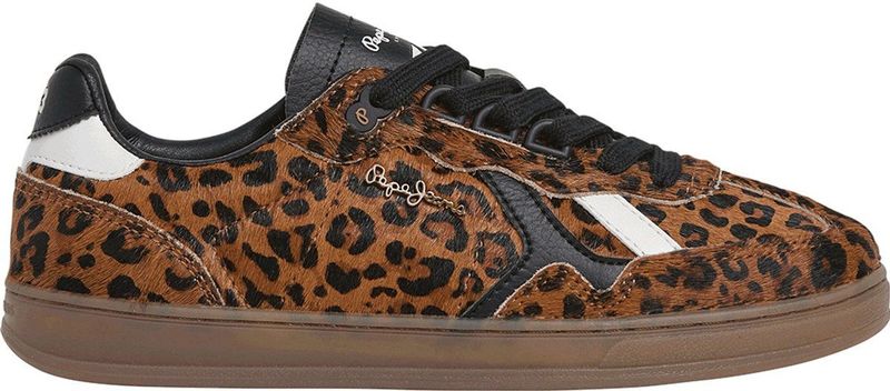 Pepe Jeans - PLS000013 - Trainers - Bruin - Dierenprint - Vetersluiting - Plat