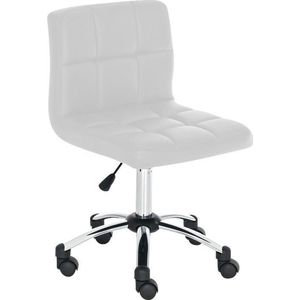 Bureaustoel - Kruk - Design - In hoogte verstelbaar - Gewatteerd - Wit - 44x90x37 cm