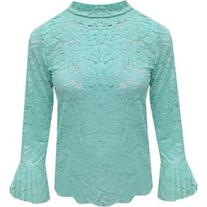 kanten top met trompet mouw