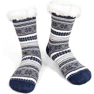 Sokken - Wintersokken - Loungesokken - Zachte pantoffelsokken - Dikke sokken - Warme sokken - Antislipsokken - Herensokken - Fleecevoering - Zachte grip - Comfortabel - Kerstcadeau - One Size