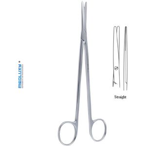 Medluxy - Metzenbaum Prepareerschaar - Recht - 18 cm - Stomp/Stomp - Professionele Kwaliteit (Verbandschaar, Dissectie, Verpleegkundige Schaar, Chirurgische Schaar, EHBO, Verpleegkunde)